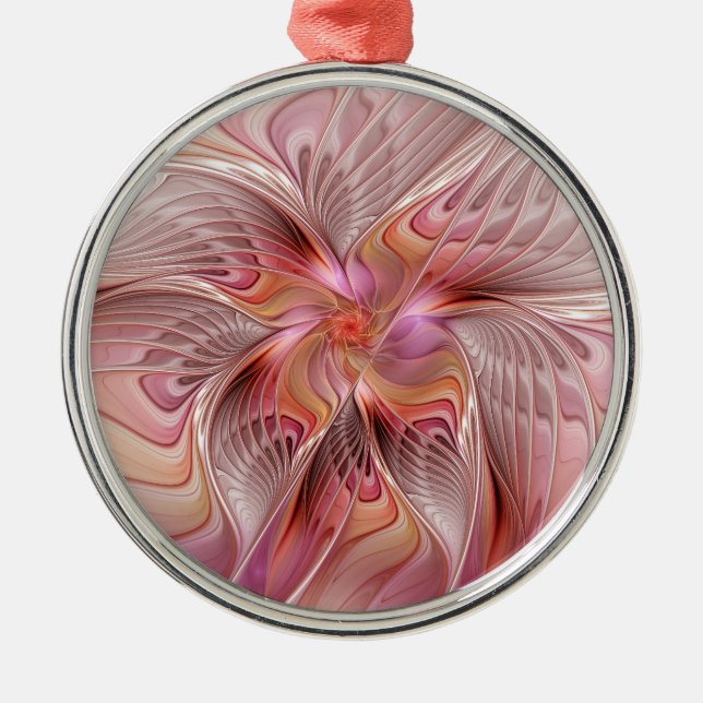 Abstract Angel Colorful Fantasy Fractal Art Metal Tree Decoration (Front)