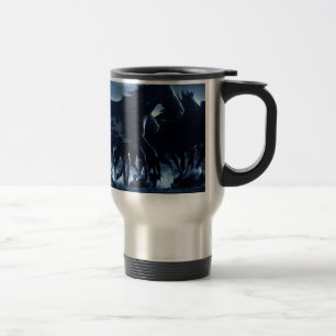 Abstract Angel Horses Moonlight Travel Mug