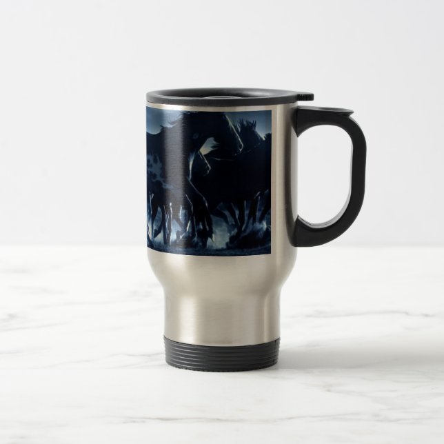 Abstract Angel Horses Moonlight Travel Mug (Right)
