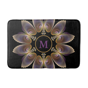 Abstract Angel Wings Mandala Fractal Monogram Bath Mat