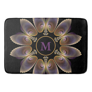 Abstract Angel Wings Mandala Fractal Monogram Bath Mat