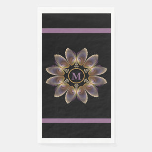 Abstract Angel Wings Mandala Fractal Monogram Napkin