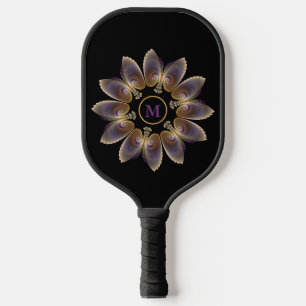 Abstract Angel Wings Mandala Fractal Monogram Pickleball Paddle