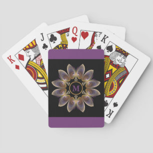 Abstract Angel Wings Mandala Fractal Monogram Playing Cards