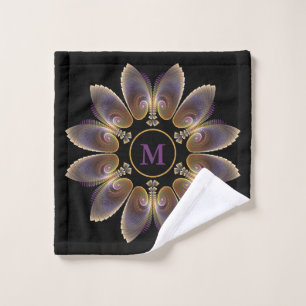 Abstract Angel Wings Mandala Fractal Monogram Wash Cloth