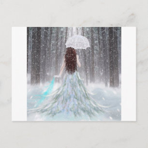 Abstract Angel Winter Snow Princess Postcard