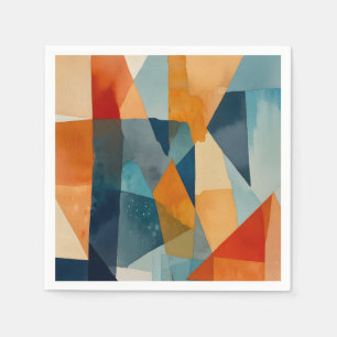 Abstract Angles of Blue and Orange Napkin