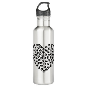 Abstract Animal Art Canine Cat Dog Feline Heart. 710 Ml Water Bottle