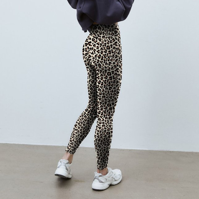 Abstract Animal Leopard Skin Fur Pattern Printed Leggings (Abstract animal leopard skin fur pattern printed leggings for yoga, fitness & lifestyle.)