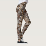 Abstract Animal Print brown white dots Leggings<br><div class="desc">Kick back in these super fun leggings featuring a brown and white abstract animal print. Perfect for a special event,  workout at the gym,  tropical jungle vacation or festival.</div>