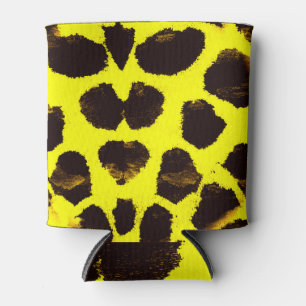 Abstract Animal Print Leopard Watercolor Can Cooler