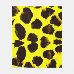 Abstract Animal Print Leopard Watercolor Fleece Blanket