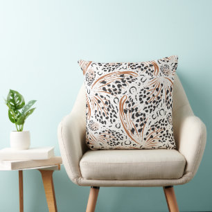 Abstract Animal Print - Terracotta Swirl Modern Cushion