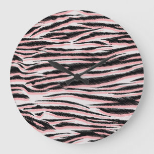 Abstract Animal Skin Seamless Print Large Clock