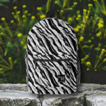 Abstract Animal Zebra Skin Black White Monogram