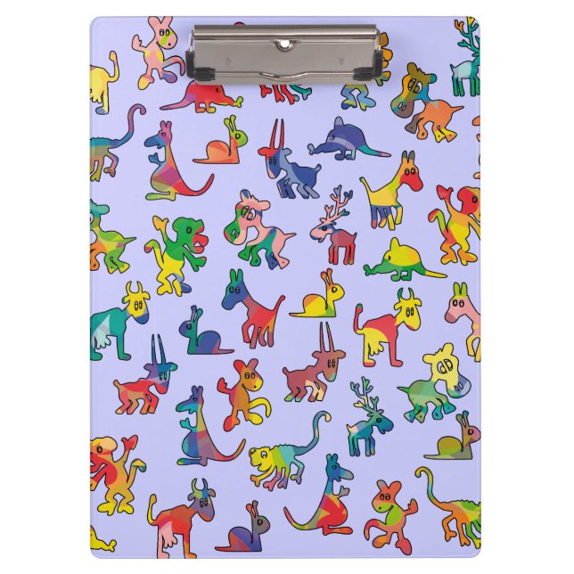 Abstract Animals Pattern Tiles Clipboard (Front)
