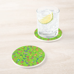 Abstract Animals Pattern Tiles Coaster