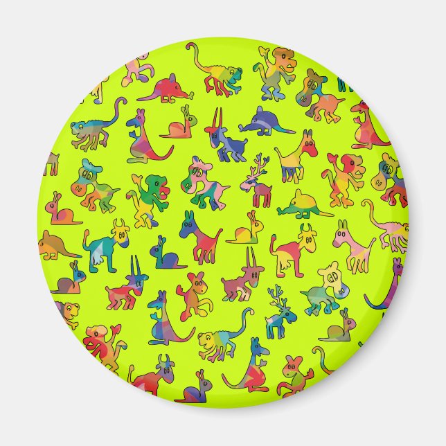 Abstract Animals Pattern Tiles Magnet (Front)