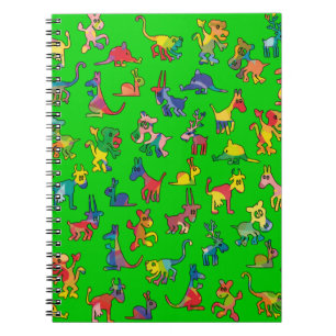 Abstract Animals Pattern Tiles Notebook