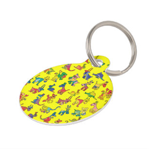 Abstract Animals Pattern Tiles Pet Tag