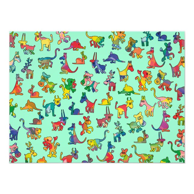 Abstract Animals Pattern Tiles Photo Print (Front)
