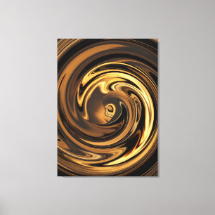 Abstract Anime Gold N Brown Wrapped Canvas Print