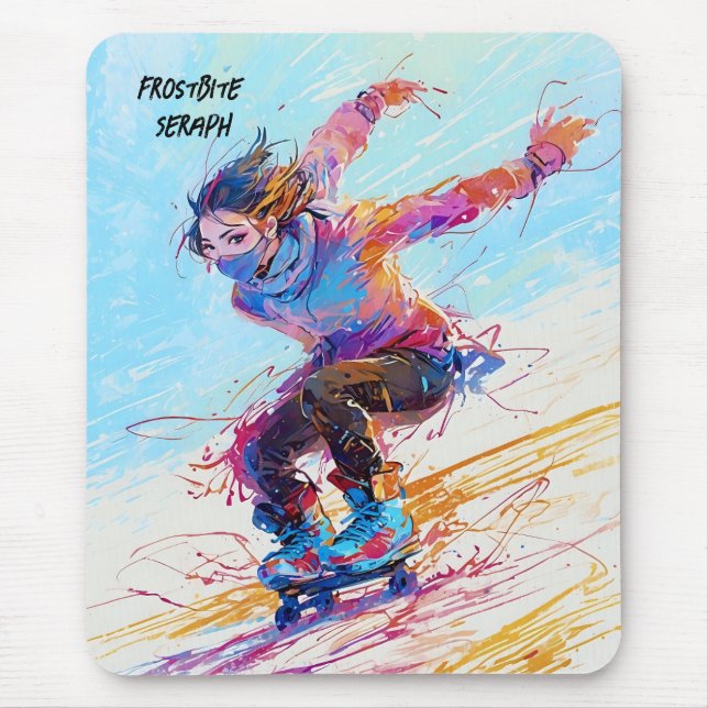 Abstract anime ice skater mouse mat (Front)