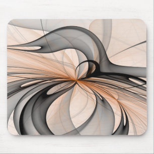 Abstract Anthracite Gray Sienna Modern Fractal Art Mouse Mat