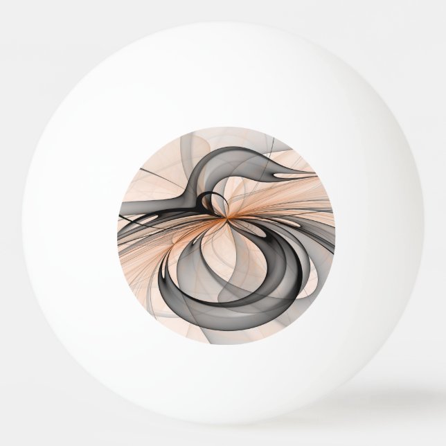 Abstract Anthracite Gray Sienna Modern Fractal Art Ping Pong Ball (Front)