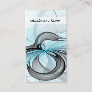 Abstract Anthracite Grey Blue Modern Fractal Art Business Card
