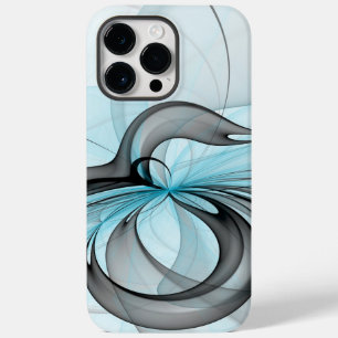 Abstract Anthracite Grey Blue Modern Fractal Art Case-Mate iPhone 14 Pro Max Case