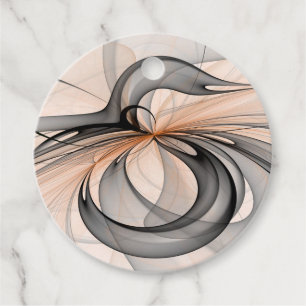 Abstract Anthracite Grey Sienna Modern Art Custom Favour Tags