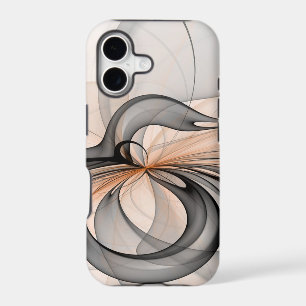Abstract Anthracite Grey Sienna Modern Fractal Art