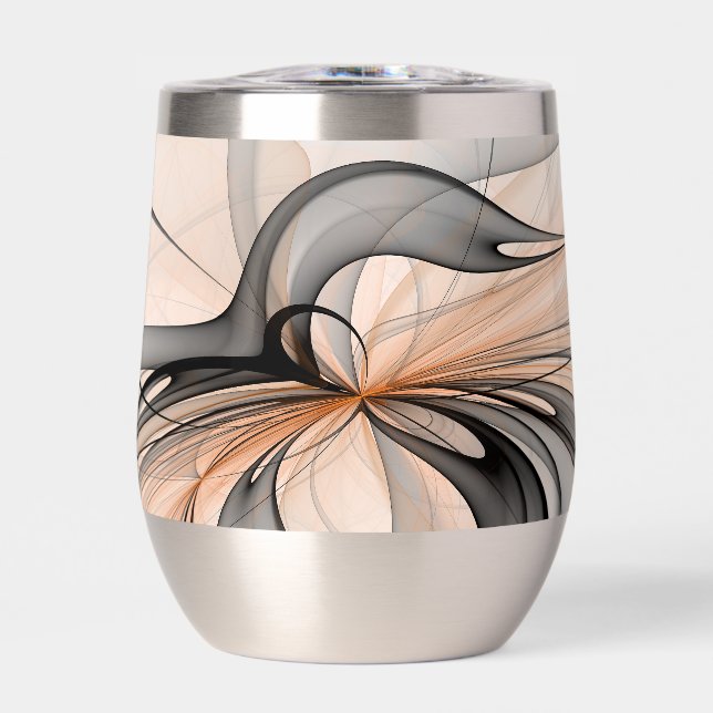 Abstract Anthracite Grey Sienna Modern Fractal Art (Front)