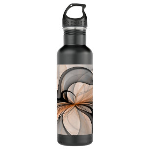 Abstract Anthracite Grey Sienna Modern Fractal Art 710 Ml Water Bottle