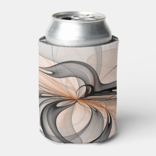Abstract Anthracite Grey Sienna Modern Fractal Art Can Cooler