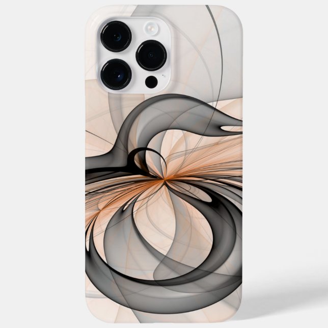 Abstract Anthracite Grey Sienna Modern Fractal Art Case-Mate iPhone Case (Back)