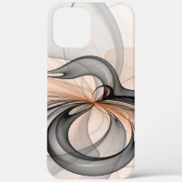 Abstract Anthracite Grey Sienna Modern Fractal Art