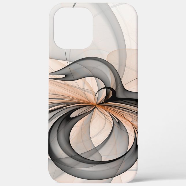 Abstract Anthracite Grey Sienna Modern Fractal Art Case-Mate iPhone Case (Back)