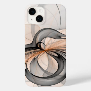 Abstract Anthracite Grey Sienna Modern Fractal Art Case-Mate iPhone 14 Case