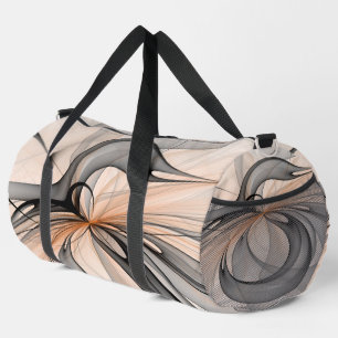Abstract Anthracite Grey Sienna Modern Fractal Art Duffle Bag