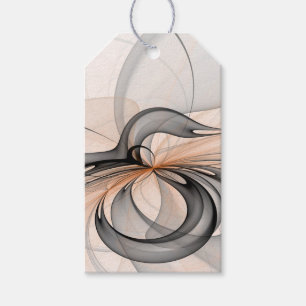 Abstract Anthracite Grey Sienna Modern Fractal Art Gift Tags