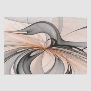 Abstract Anthracite Grey Sienna Modern Fractal Art Tissue Paper