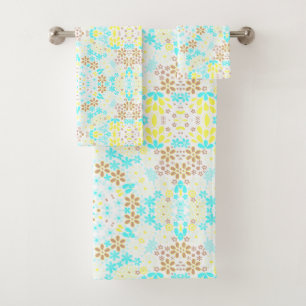 Abstract antique moroccan ornamental decor pattern bath towel set