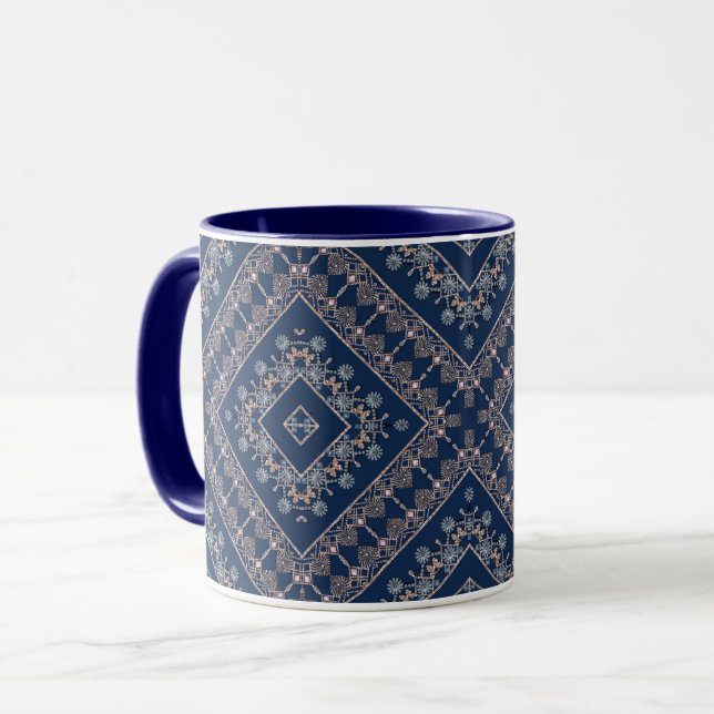 Abstract antique moroccan ornamental decor pattern mug (Front Left)
