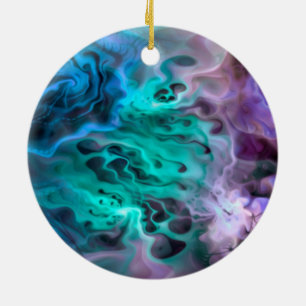 Abstract Apophysis Fractal I + your text Ceramic Tree Decoration