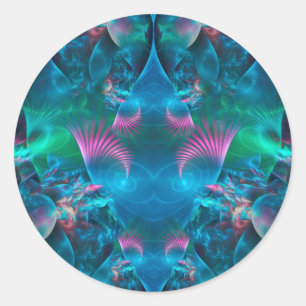 Abstract Apophysis Fractal III Classic Round Sticker
