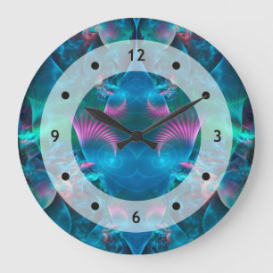 Abstract Apophysis Fractal III Large Clock
