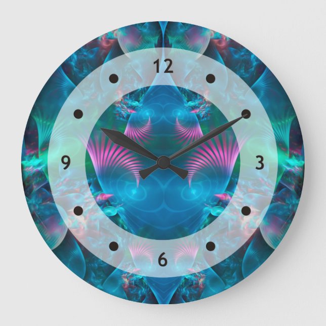 Abstract Apophysis Fractal III Large Clock (Front)