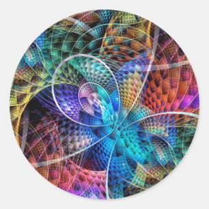 Abstract Apophysis Fractal X Classic Round Sticker